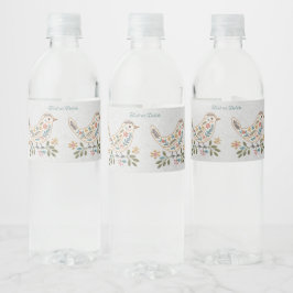 Flasche für kleine Vögel - farbenfrohe Flasche Wasserflaschenetikett