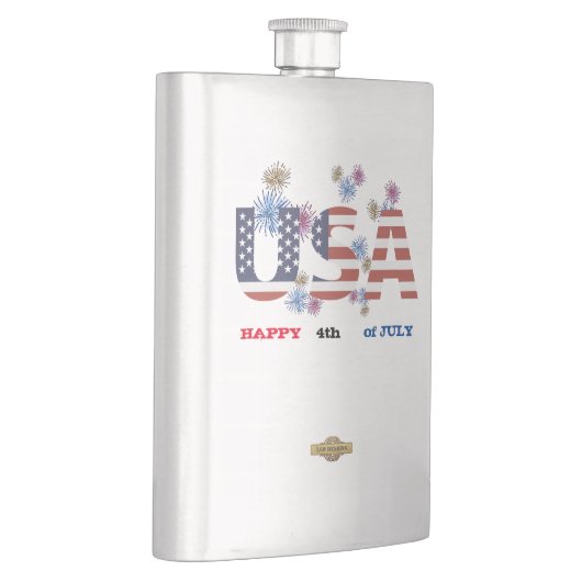 Flasche "GLÜCKLICH 4. JULI" Flachmann (Rechts)