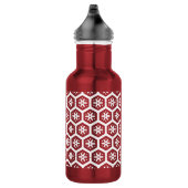 Flasche - Grafische Schneeflocke in Weiß Trinkflasche (Rechts)