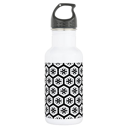 Flasche - Grafische Schneeflocke Trinkflasche (Vorderseite)