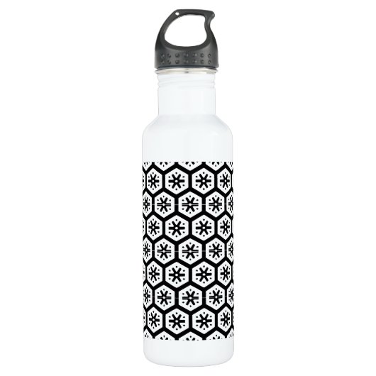 Flasche - Grafische Schneeflocke Trinkflasche (Vorderseite)