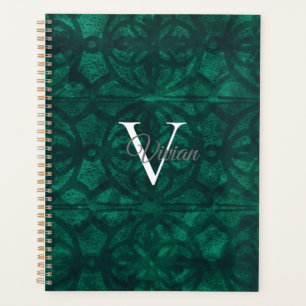 Flasche Grüne Batik Elegante Monogram Name Planner Planer