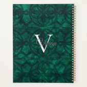 Flasche Grüne Batik Elegante Monogram Name Planner Planer (Rückseite)