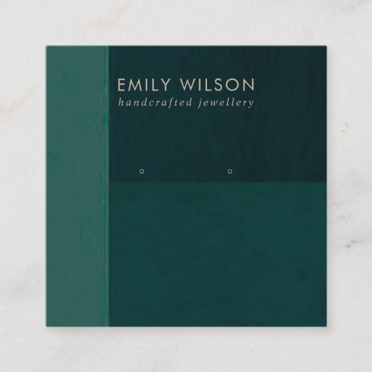 FLASCHE GRÜNE FARBBLOCK STUD EARRING DISPLAY-KARTE QUADRATISCHE VISITENKARTE (Vorderseite)