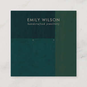 FLASCHE GRÜNE FARBBLOCK STUDIERT EARRING DISPLAD  QUADRATISCHE VISITENKARTE