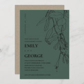 FLASCHE GRÜNE LINIE ZEICHNEND FLORA COUPLE SHOWER DANKESKARTE (Vorne/Hinten)
