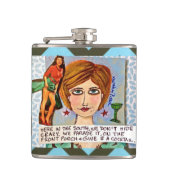 Flasche-hier im Süden verstecken wir nicht Flachmann (Vorderseite)