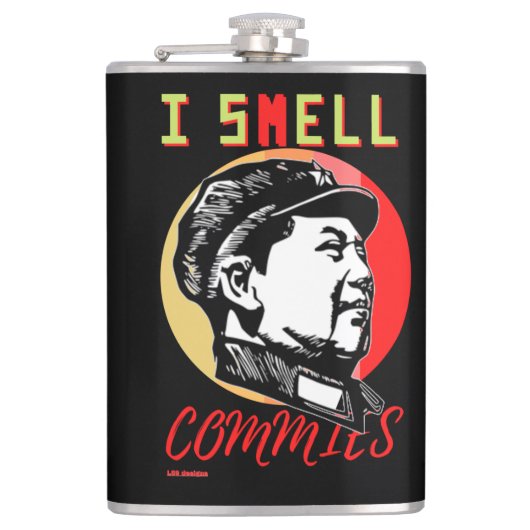 Flasche "I SMELL COMMIES 2 : MAO" Flachmann (Vorderseite)