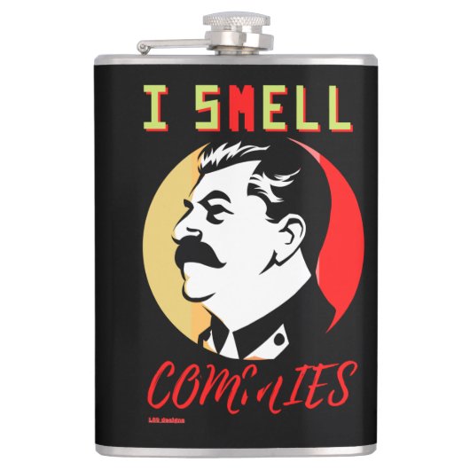 Flasche "I SMELL COMMIES 3 STALIN" Flachmann (Vorderseite)