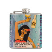 Flasche-ICh bedeutete sich zu benehmen Flachmann (Vorderseite)