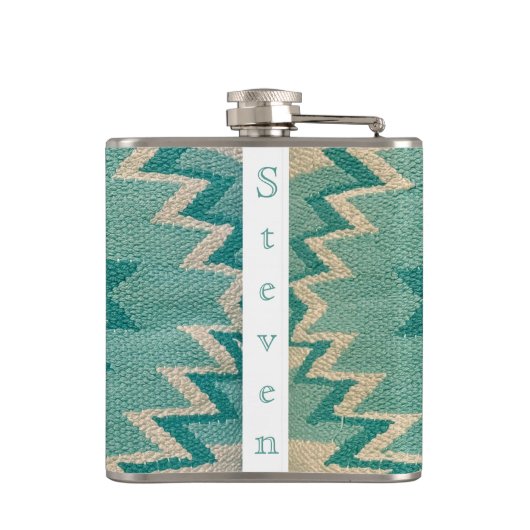 Flasche im Aquamarinen Südwesten Flachmann (Rückseite)