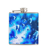 Flasche in blauen Regenbogentönen Flachmann (Vorderseite)