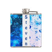 Flasche in blauen Regenbogentönen Flachmann (Rückseite)