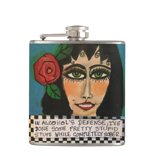 Flasche-in der Verteidigung des Alkohols Flachmann (Vorderseite)