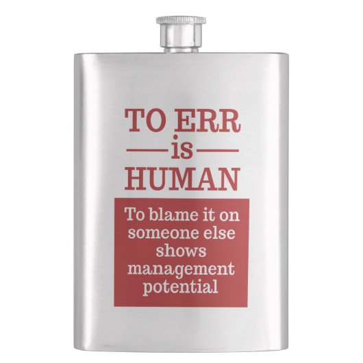 Flasche "Irrtum ist menschlich" Flachmann (Vorderseite)