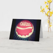 "Flasche Kapsel Kuchen" Dankeschön Karte (Gelbe Blume)