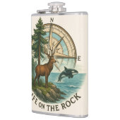 Flasche - Leben auf dem Felsen Flachmann (Links)