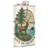 Flasche - Leben auf dem Felsen Flachmann (Rechts)
