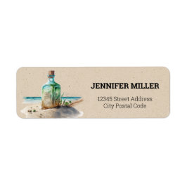 Flasche mit Aquarellfarbe mit der Meldung im Etike