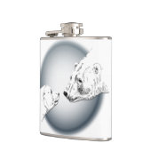 Flasche mit Bärenkunst, kundenspezifisch Flachmann (Links)