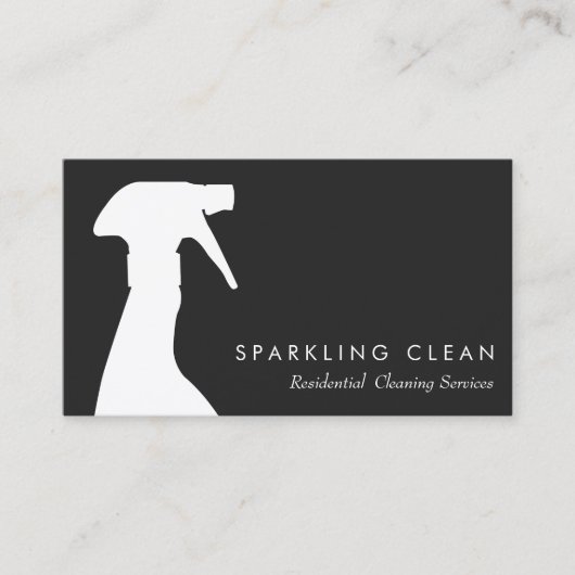 Flasche mit beruflichem Reinigungs-Spray Visitenkarte (Vorderseite)