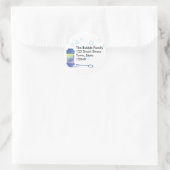 Flasche mit Blasen Runder Aufkleber (Tasche)