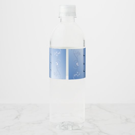 Flasche mit blauem Dekorationsmittel Flasche Wasserflaschenetikett (Rückseite)