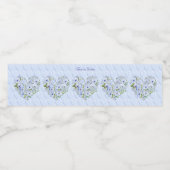 Flasche mit blauem Herzen Wasserflaschenetikett (Einzelnes Label)