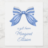 Flasche mit blauem Streifen Weinetikett (Einzelnes Label)