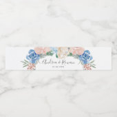 Flasche mit blauem und rosafarbenem Wasser Wasserflaschenetikett (Einzelnes Label)