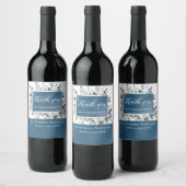 Flasche mit blauer Gastgeschenk Hochzeit / Weinetikett (Flaschen)