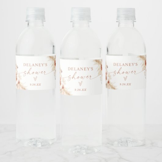 Flasche mit Boho Dusche Wasserflaschenetikett (Flaschen)