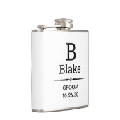 Flasche mit Bräutigam-Monogramm Flachmann (Rechts)