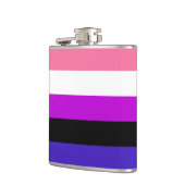 Flasche mit dem Flag Genderfluidität Flachmann (Links)