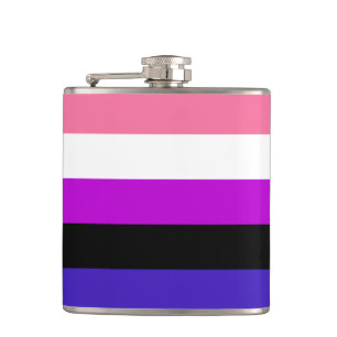 Flasche mit dem Flag Genderfluidität Flachmann