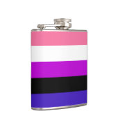 Flasche mit dem Flag Genderfluidität Flachmann (Rechts)