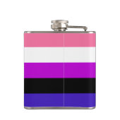 Flasche mit dem Flag Genderfluidität Flachmann (Rückseite)