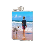 Flasche mit dem Foto des Hauses mit benutzerdefini Flachmann (Links)