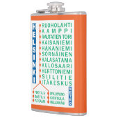 Flasche mit dem individuelle Name der U-Bahnstatio Flachmann (Links)