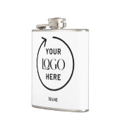 Flasche mit dem Logo-Quadrat Flachmann (Links)