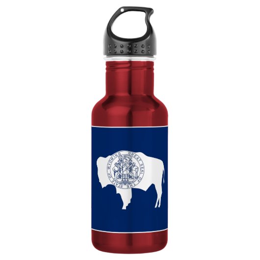 Flasche mit der Flaggenfreigabe des "Wyoming State Trinkflasche (Vorderseite)