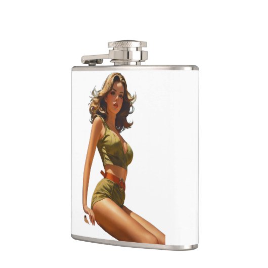 Flasche mit einer Lady Flachmann (Links)