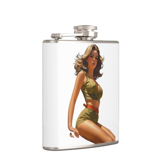 Flasche mit einer Lady Flachmann (Rechts)