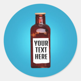 Flasche mit Etikett Runder Aufkleber