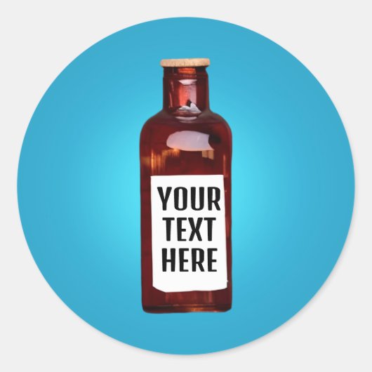 Flasche mit Etikett Runder Aufkleber (Vorderseite)