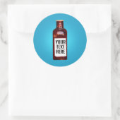 Flasche mit Etikett Runder Aufkleber (Tasche)
