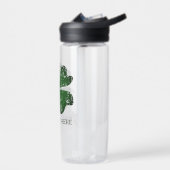 Flasche mit gebrauchtem, geplagtem, grünem Glück (Links)