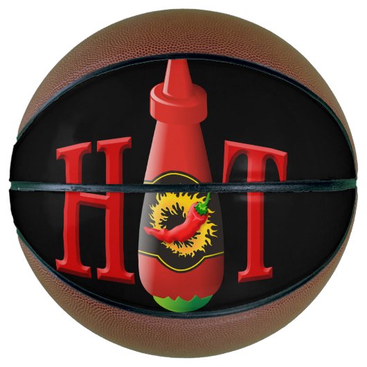 Flasche mit heißer Soße Basketball (Vorderseite)