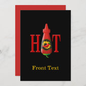 Flasche mit heißer Soße Einladung (Vorne/Hinten)