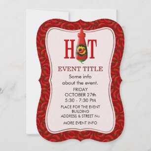 Flasche mit heißer Soße Einladung